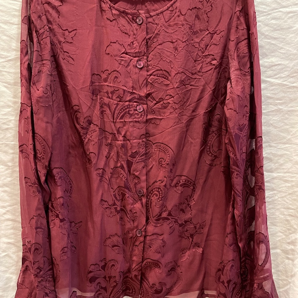 St. John silk blouse with shall, never worn